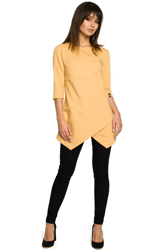 Tunika mini - Asymetryczna - żółta